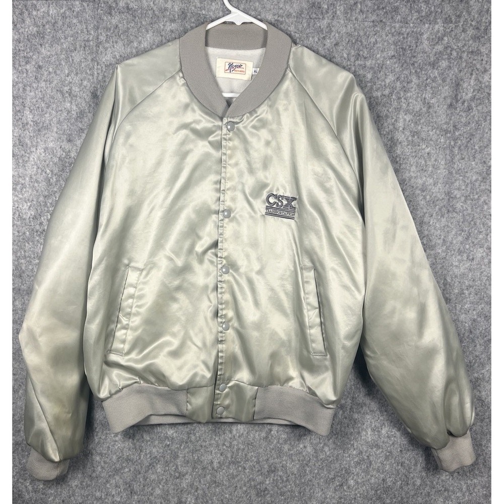 Vintage CSX Transportation NASCO Made In USA Satin Jacket -‎ Men's Size XL